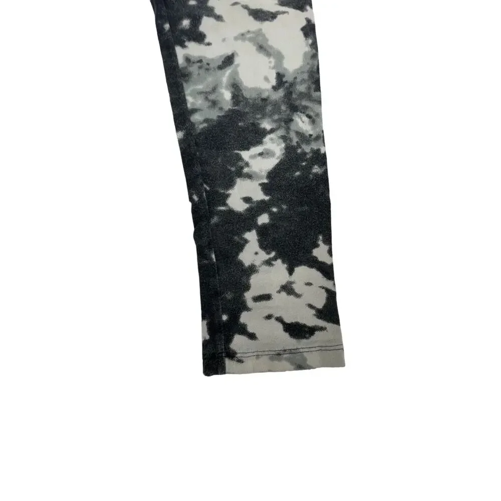 Wonder Nation Girls Black White Tie Dye Leggings Youth Size Large 10-12